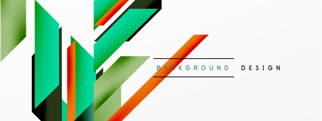 Minimal geometric abstract background. Dynamic 3d lines composition. Trendy techno business template for wallpaper, banner, background or landing