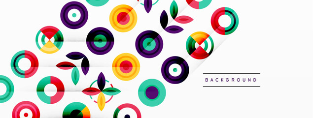 Vibrant and eye-catching vector background featuring a grid of colorful circles arranged in a patterned composition, perfect for modern and trendy designs