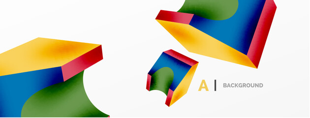 Abstract background - 3d abstract shape. Wallpaper for concept of AI technology, blockchain, communication, 5G, science, business © antishock