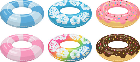 浮き輪セット_ベクターイラスト © あ こ
