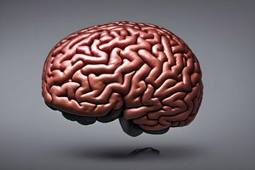 3d rendered illustration of human brain. AI generated