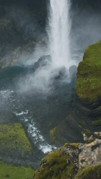 Most beautiful Haifoss waterfall in iceland highland