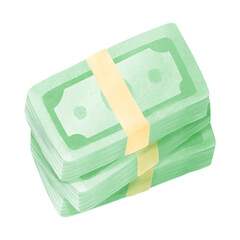 Banknote stack watercolor