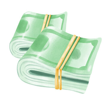 Banknote stack watercolor