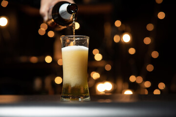 Celebrate whiskey on a friendly party in  restaurant