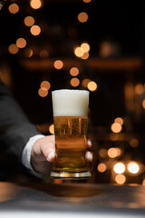 Barman pouring whiskey whiskey glass beautiful night