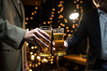 Celebrate whiskey on a friendly party in  restaurant