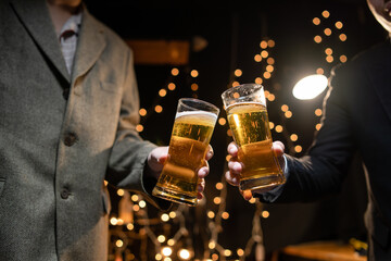 Celebrate whiskey on a friendly party in  restaurant