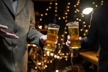 Celebrate whiskey on a friendly party in  restaurant