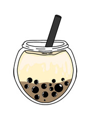 Boba Milk Tea Drink Illustration