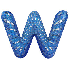 3d font letter X blue alphabet