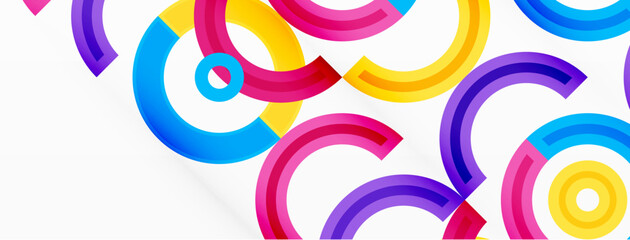 Colorful circle abstract background with vibrant and eye-catching design that incorporates a variety of different shades and hues creating a swirling, dynamic effect