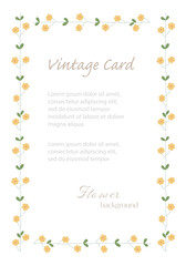 Doodle flower invitation card  frame template on isolated vintage background. Flowers greeting card can be used for wedding, birthday, holiday, marriage, brochure background. Vector illustration EPS 
