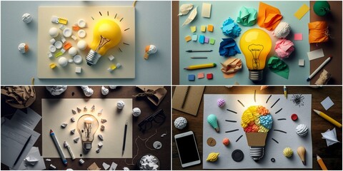 Generate ideas through brainstorming sessions Unleash your creativity with the light bulb concept Brainstorm and find innovative solutions to problems