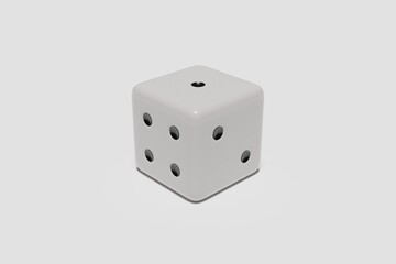 white dice isolated on white background. Render 3D.