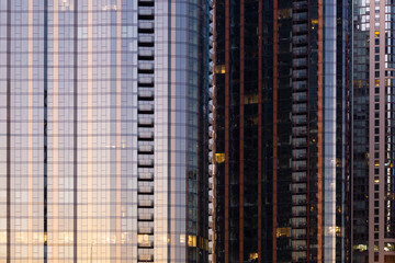 Fototapeta na wymiar Facades of Chicago's downtown high-rise architecture.