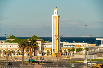 lalla abosh Mosque on the coast of Tangier, Morocco