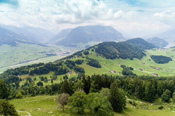 Fototapeta premium Aerial view of Burgenstock on Lucerne lake, Burgenstock, Switzerland