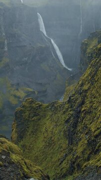 Most beautiful Haifoss waterfall in iceland highland