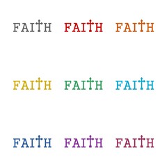 Faith icon isolated on white background. Set icons colorful