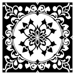 Fototapeta premium Flower clipart vector design black and white