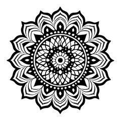 Flower clipart vector design black and white
