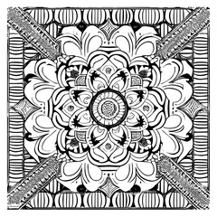 Flower clipart vector design black and white