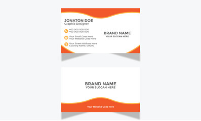 Modern Corporate and Creative Business Card Design Template Double-sided -Horizontal Name Card Simple and Clean Visiting  Card Vector illustration Colorful Business Card
