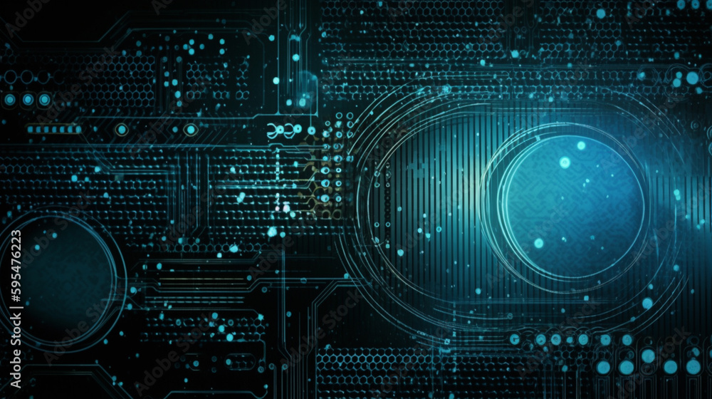 Wall mural abstract hi tech digital circuit electronic mainboard computer futuristic technology background, gen