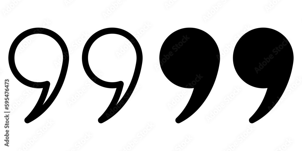 Fototapete ofvs362 outlinefilledvectorsign ofvs - quote mark vector icon . double comma sign . isolated transpa