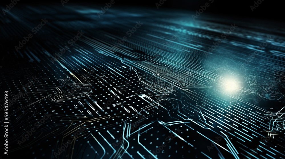 Wall mural abstract hi tech digital circuit electronic mainboard computer futuristic technology background, gen
