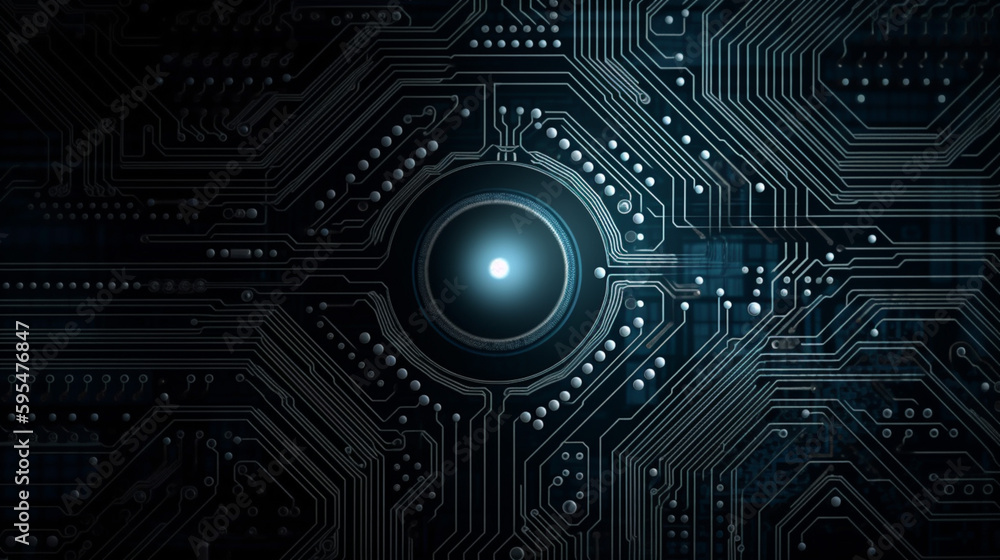 Wall mural abstract hi tech digital circuit electronic mainboard computer futuristic technology background, gen