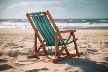 3D illustration of a mockup beach chair. Generative AI