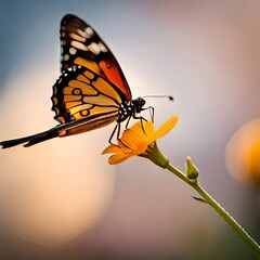 butterfly on a flower generated AI