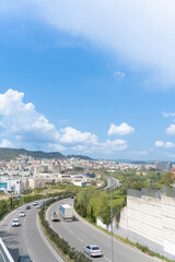 Albania, Tirana street view main road to city entrance