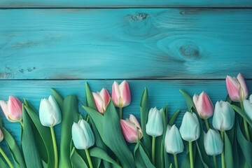 Tulip arrangement with blank space for text