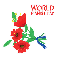 world pianist day. Design suitable for greeting card poster and banner