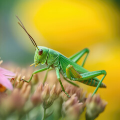 Green Grasshopper macro