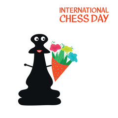 International chess day. Design suitable for greeting card poster and banner