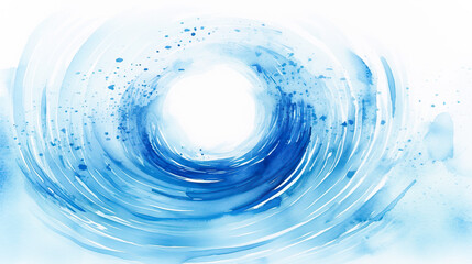 水色の波模様の水彩画背景　Generative AI