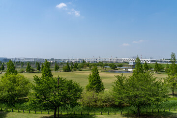 神奈川県横浜市　新横浜公園の風景