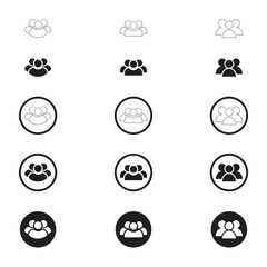 Fototapeta premium Simple Set of User Icon. Single User Icon. Multiple User Icon. User Icon with circle.