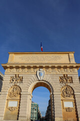 Fototapeta na wymiar The Beautiful Arc de Triomphe, Located in Montpellier, France