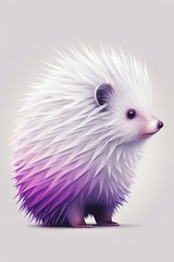 hedgehog on a white background, AI Generative