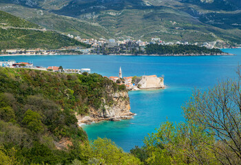 Top view of the Old Town in Budva