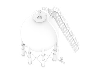 Gas tank isolated on transparent background. 3d rendering - illustration