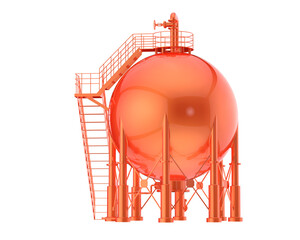 Gas tank isolated on transparent background. 3d rendering - illustration
