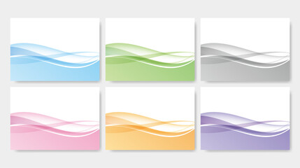 Obraz premium 様々な色の曲線の抽象背景素材セット