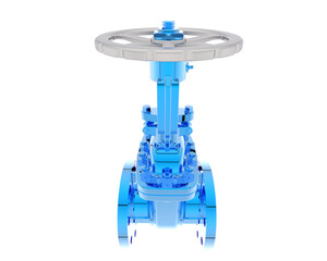 Gate valve isolated on transparent background. 3d rendering - illustration