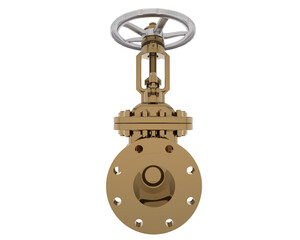 Gate valve isolated on transparent background. 3d rendering - illustration